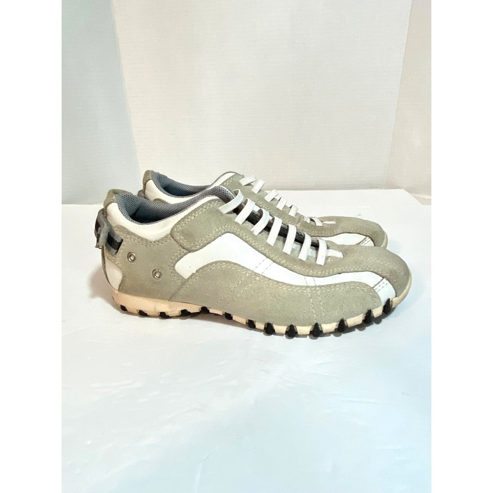 Steve Madden Texaco Slip On Grey & White Suede & Leather Sneakers Womens Size 7B